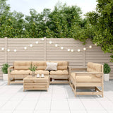 vidaXL 6-Piece Lounge Set with Cushions Solid Pine Wood