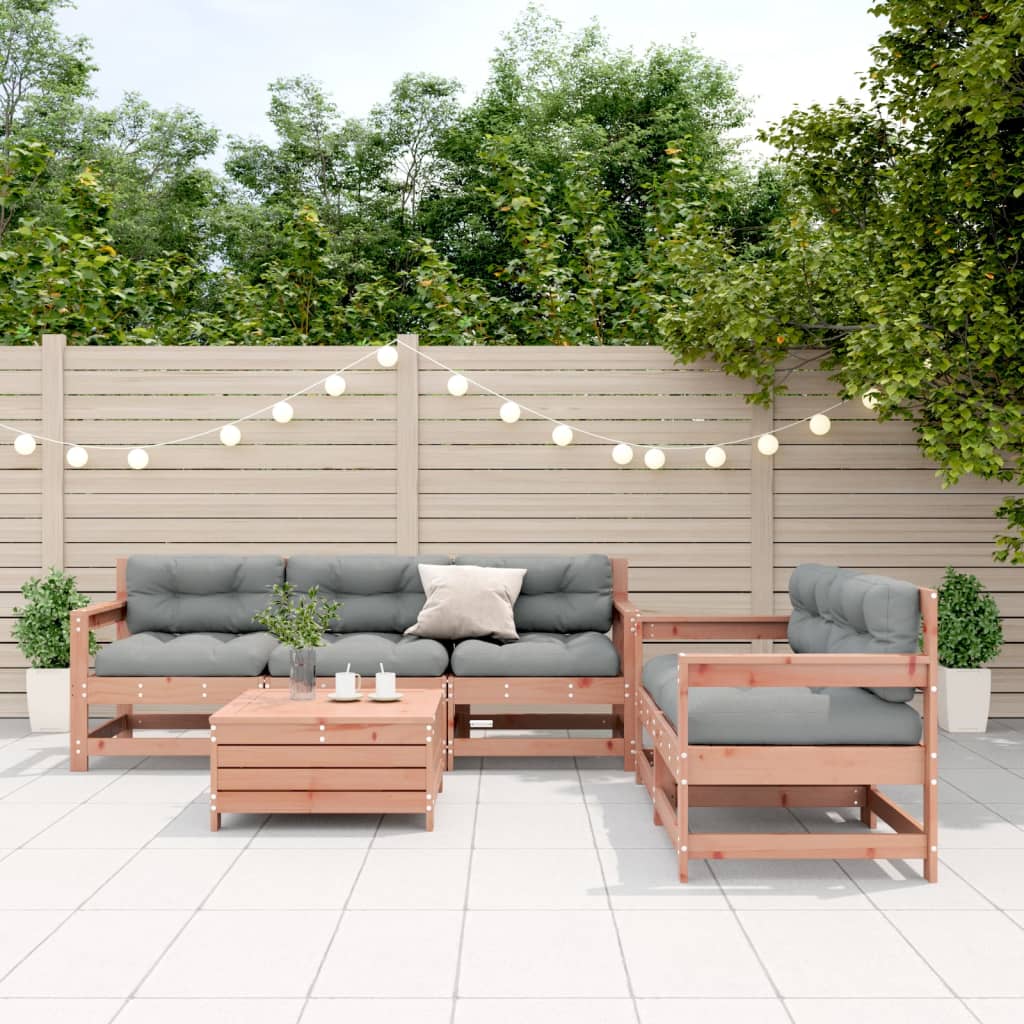 vidaXL 6-Piece Lounge Set with Cushions Solid Pine Wood