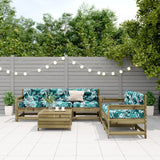 vidaXL 6-Piece Lounge Set with Cushions Solid Pine Wood