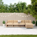 vidaXL 5-Piece Lounge Set with Cushions Solid Pine Wood