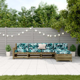 vidaXL 5-Piece Lounge Set with Cushions Solid Pine Wood