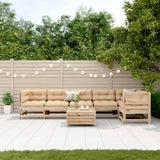 vidaXL 7-Piece Lounge Set with Cushions Solid Pine Wood