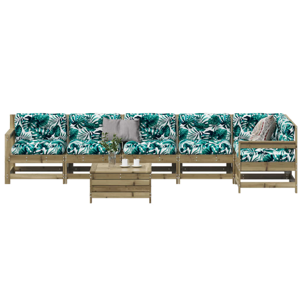 vidaXL 7-Piece Lounge Set with Cushions Solid Pine Wood