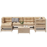 vidaXL 7-delige Loungeset met kussens massief grenenhout