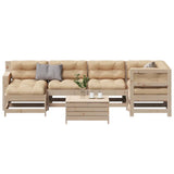 vidaXL 7-delige Loungeset met kussens massief grenenhout
