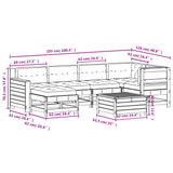 vidaXL 7-delige Loungeset met kussens massief grenenhout