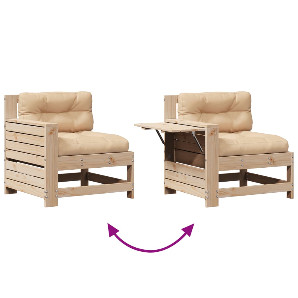 vidaXL 7-delige Loungeset met kussens massief grenenhout
