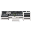 vidaXL 7-delige Loungeset met kussens massief grenenhout