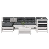 vidaXL 7-delige Loungeset met kussens massief grenenhout