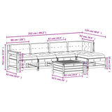 vidaXL 6-delige Loungeset met kussens massief grenenhout