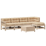 vidaXL 6-delige Loungeset met kussens massief grenenhout