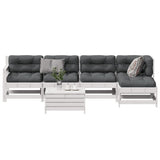 vidaXL 6-delige Loungeset met kussens massief grenenhout