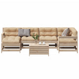 vidaXL 7-delige Loungeset met kussens massief grenenhout