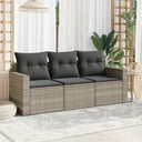 vidaXL 3-Piece Lounge Set with Cushions Poly Rattan Black