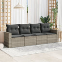 vidaXL 4-delige Loungeset met kussens poly rattan zwart