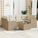vidaXL 7-delige Loungeset met kussens poly rattan zwart