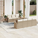 vidaXL 8-delige Loungeset met kussens poly rattan zwart