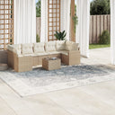 vidaXL 8-delige Loungeset met kussens poly rattan zwart