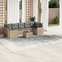vidaXL 8-delige Loungeset met kussens poly rattan zwart