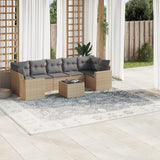 vidaXL 8-delige Loungeset met kussens poly rattan zwart