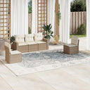 vidaXL 5-delige Loungeset met kussens poly rattan zwart