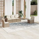 vidaXL 5-delige Loungeset met kussens poly rattan zwart