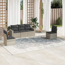 vidaXL 5-delige Loungeset met kussens poly rattan zwart