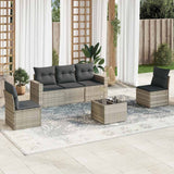 vidaXL 5-delige Loungeset met kussens poly rattan zwart