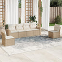 vidaXL 6-delige Loungeset met kussens poly rattan zwart