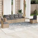 vidaXL 6-delige Loungeset met kussens poly rattan zwart