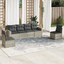 vidaXL 6-delige Loungeset met kussens poly rattan zwart