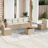 vidaXL 6-delige Loungeset met kussens poly rattan zwart