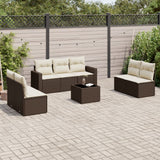vidaXL 7-delige Loungeset met kussens poly rattan zwart