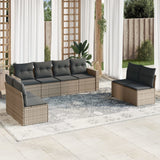 vidaXL 8-delige Loungeset met kussens poly rattan zwart
