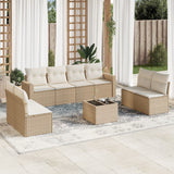 vidaXL 8-delige Loungeset met kussens poly rattan zwart