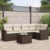 vidaXL 5-delige Loungeset met kussens poly rattan zwart