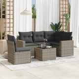 vidaXL 5-delige Loungeset met kussens poly rattan zwart