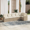 vidaXL 6-delige Loungeset met kussens poly rattan zwart