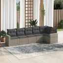 vidaXL 6-delige Loungeset met kussens poly rattan zwart