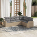 vidaXL 6-delige Loungeset met kussens poly rattan zwart