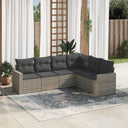 vidaXL 6-delige Loungeset met kussens poly rattan zwart