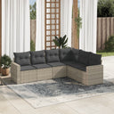 vidaXL 6-delige Loungeset met kussens poly rattan zwart