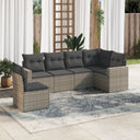 vidaXL 6-delige Loungeset met kussens poly rattan zwart