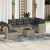 vidaXL 6-delige Loungeset met kussens poly rattan zwart