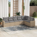 vidaXL 7-delige Loungeset met kussens poly rattan zwart