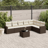 vidaXL 7-delige Loungeset met kussens poly rattan zwart