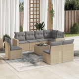 vidaXL 8-delige Loungeset met kussens poly rattan zwart