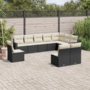 vidaXL 10-piece Lounge Set with Cushions Poly Rattan Black