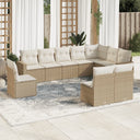 vidaXL 10-piece Lounge Set with Cushions Poly Rattan Black