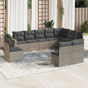 vidaXL 10-piece Lounge Set with Cushions Poly Rattan Black